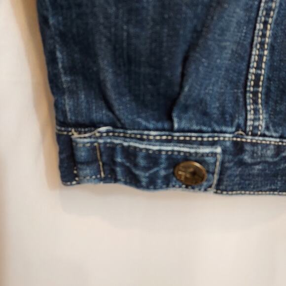 Spot Jeans Medium Blue Wash Denim Button Utility Pockets Barn Western Jacket - Picture 4 of 8